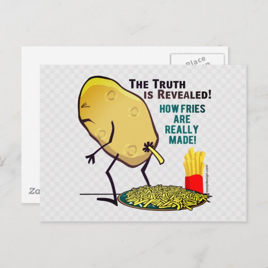 Wie Fries wirklich zu einer lustigen Postkarte gem (Vorne/Hinten)