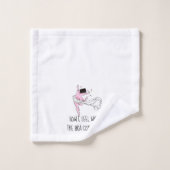 "Wie fühle ich mich, wenn die Bra aus ist!" DIVA B Badhandtuch Set (Waschlappen)