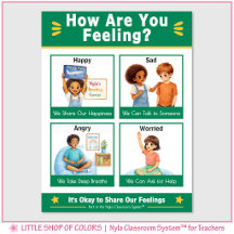 Wie fühlen Sie sich Classroom Anchor Chart