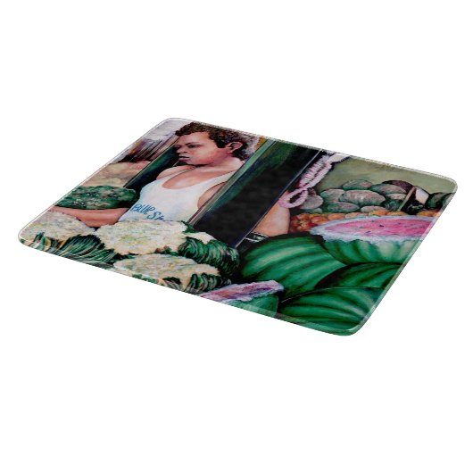 Wie gefällt dir diese Melone? Schneidebrett (Ecke)