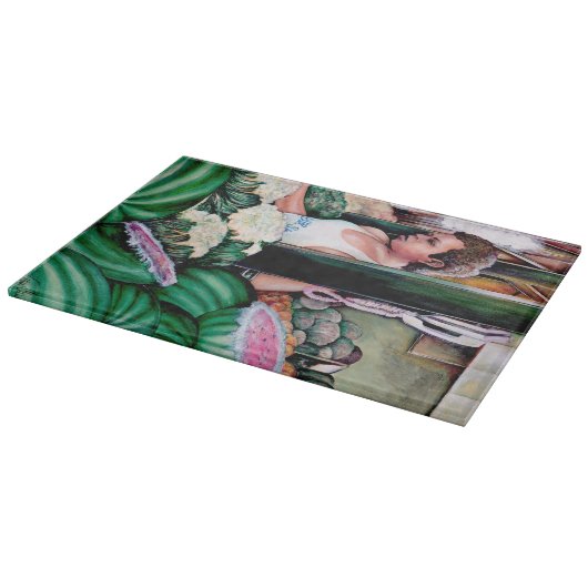 Wie gefällt dir diese Melone? Schneidebrett (Ecke)