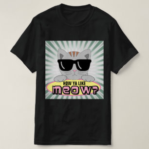 Wie gefällt dir Miau? Cartoon-Katze mit Sonnenbril T-Shirt