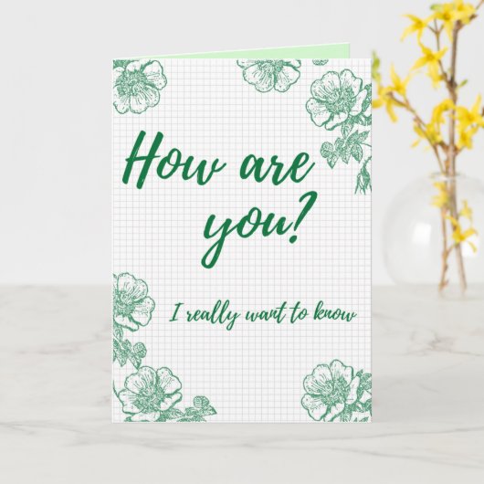 Wie geht es dir? Denken Karte (Gelbe Blume)