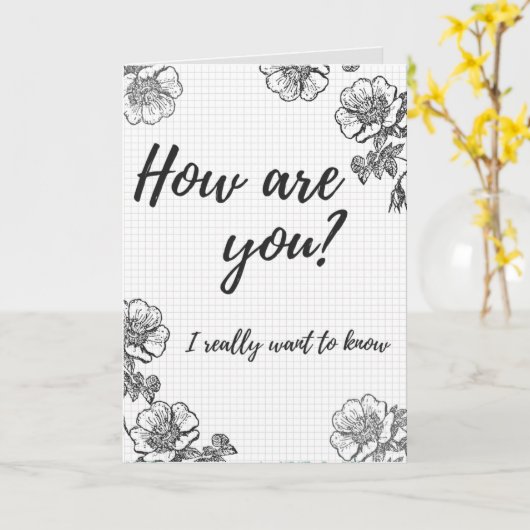 Wie geht es dir? Denken Karte (Gelbe Blume)