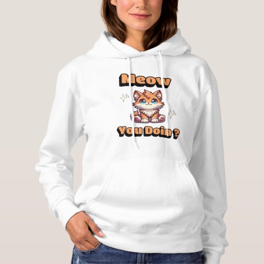 Wie geht es dir? Niedlicher Funny Cat Pub für Heim Hoodie (Vorderseite)