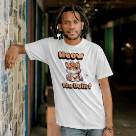 Wie geht es dir? Niedlicher Funny Cat Pub für Heim T-Shirt