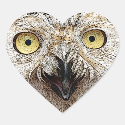 Wie geht es dir? Owl Wer bist du? Herz-Aufkleber (Vorderseite)