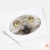 Wie geht es dir? Owl Wer bist du? Ovaler Aufkleber (Umschlag)