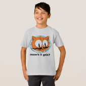 Wie geht es? Funny Pun Mustache Cat T-Shirt (Vorne ganz)
