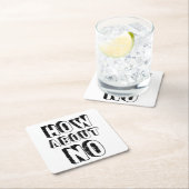 Wie geht es mit Nein? Rechteckiger Pappuntersetzer (Vor Ort)