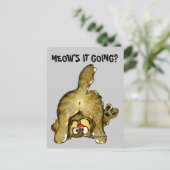 Wie geht's mit Cartoon Cat Postcard? Postkarte (Stehend Vorderseite)