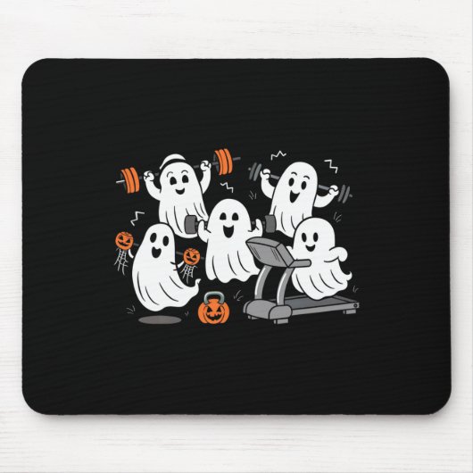 Wie Ghost Gym Halloween Shirt Fitness Weig Mousepad (Vorne)
