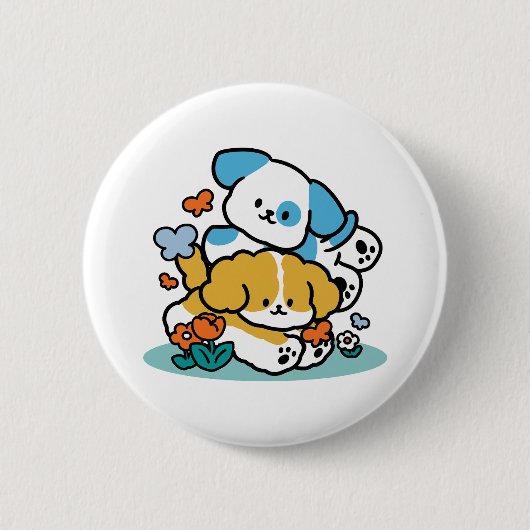 Wie glückliche Jungtiere in den Mai rollen - Niedl Button (Vorderseite)