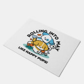 Wie glückliche Jungtiere in den Mai rollen - Niedl Fußmatte (Schrägansicht)