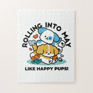 Wie glückliche Jungtiere in den Mai rollen - Niedl Puzzle