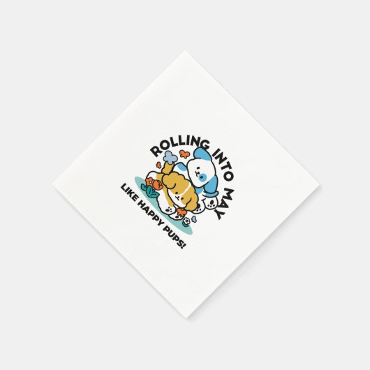 Wie glückliche Jungtiere in den Mai rollen - Niedl Serviette (Ecke)