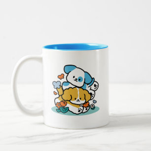 Wie glückliche Jungtiere in den Mai rollen - Niedl Zweifarbige Tasse