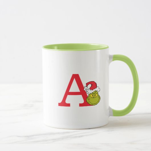 Wie Grinch Stole Weihnachten | Monogramm A Tasse (Rechts)