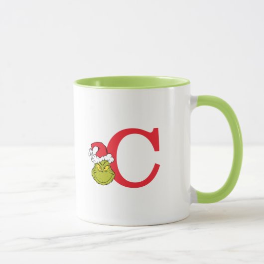 Wie Grinch Stole Weihnachten | Monogramm C Tasse (Rechts)