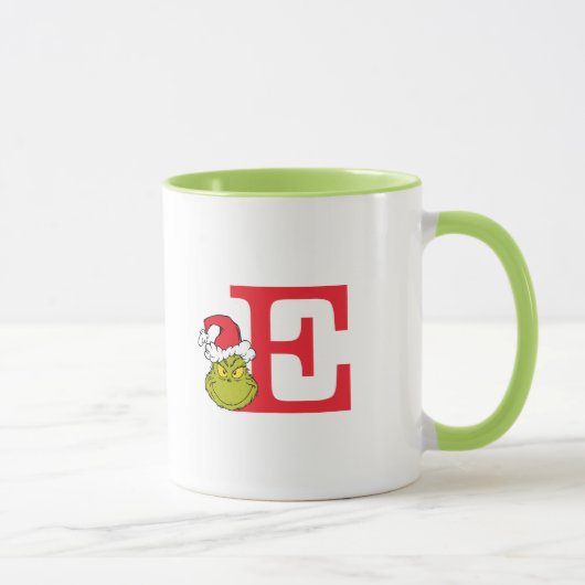 Wie Grinch Stole Weihnachten | Monogramm E Tasse (Rechts)