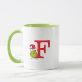 Wie Grinch Stole Weihnachten | Monogramm F Tasse (Links)