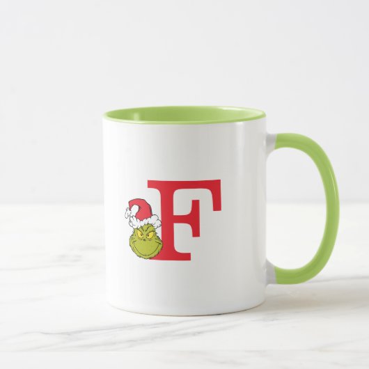 Wie Grinch Stole Weihnachten | Monogramm F Tasse (Rechts)