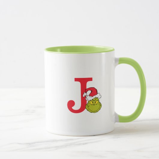 Wie Grinch Stole Weihnachten | Monogramm J Tasse (Rechts)