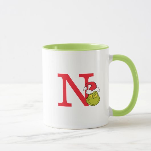 Wie Grinch Stole Weihnachten | Monogramm N Tasse (Rechts)