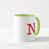Wie Grinch Stole Weihnachten | Monogramm N Tasse (VorderseiteRechts)