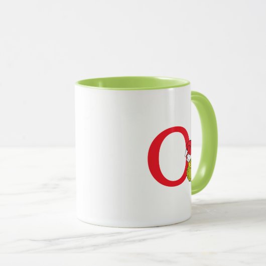 Wie Grinch Stole Weihnachten | Monogramm O Tasse (VorderseiteRechts)