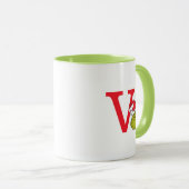 Wie Grinch Stole Weihnachten | Monogramm V Tasse (VorderseiteRechts)