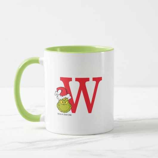 Wie Grinch Stole Weihnachten | Monogramm W Tasse (Links)