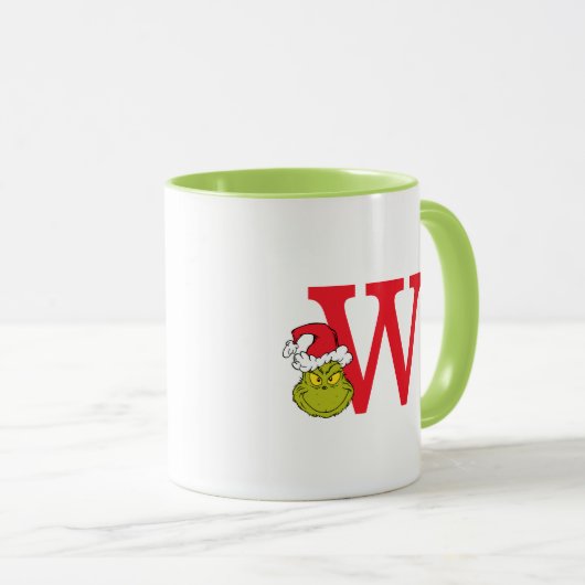 Wie Grinch Stole Weihnachten | Monogramm W Tasse (VorderseiteRechts)