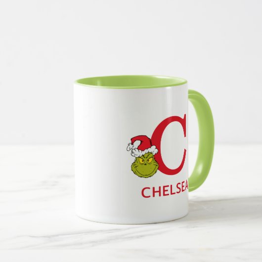 Wie Grinch Stole Weihnachten | Name & Monogramm C Tasse (VorderseiteRechts)