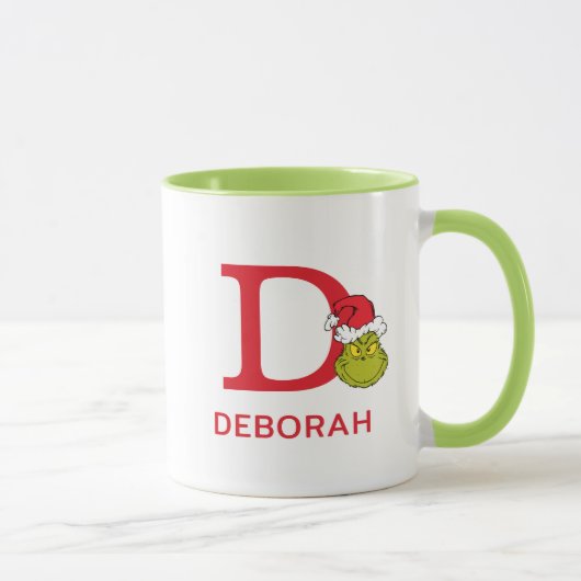 Wie Grinch Stole Weihnachten | Name & Monogramm D Tasse (Rechts)