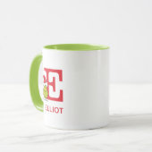 Wie Grinch Stole Weihnachten | Name & Monogramm E Tasse (Vorderseite Links)