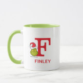 Wie Grinch Stole Weihnachten | Name & Monogramm F Tasse (Links)