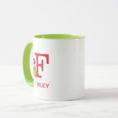 Wie Grinch Stole Weihnachten | Name & Monogramm F Tasse (Vorderseite Links)