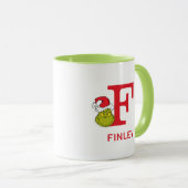 Wie Grinch Stole Weihnachten | Name & Monogramm F Tasse (VorderseiteRechts)