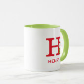 Wie Grinch Stole Weihnachten | Name & Monogramm H Tasse (VorderseiteRechts)