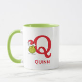 Wie Grinch Stole Weihnachten | Name & Monogramm Q Tasse (Links)