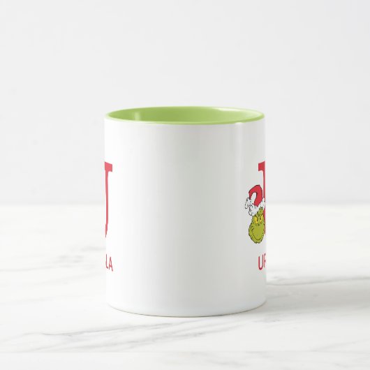 Wie Grinch Stole Weihnachten | Name & Monogramm U Tasse (Zentrum)