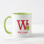 Wie Grinch Stole Weihnachten | Name & Monogramm W Tasse (Links)