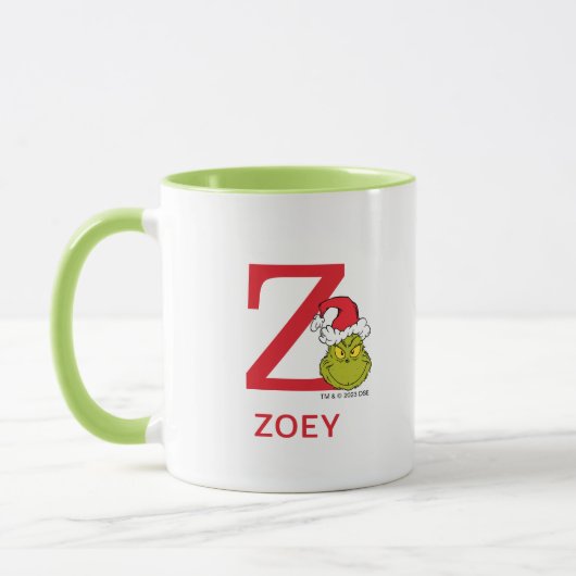 Wie Grinch Stole Weihnachten | Name & Monogramm Z Tasse (Links)
