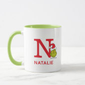 Wie Grinch Stole Weihnachten | Name und Monogramm Tasse (Links)