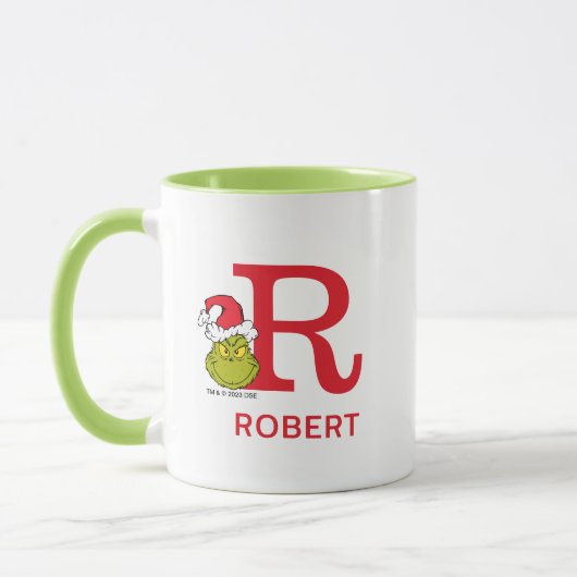 Wie Grinch Stole Weihnachten | Name und Monogramm Tasse (Links)