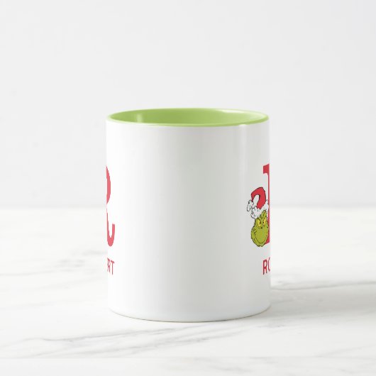 Wie Grinch Stole Weihnachten | Name und Monogramm  Tasse (Zentrum)