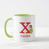 Wie Grinch Stole Weihnachten | Name und Monogramm Tasse (Links)