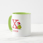 Wie Grinch Stole Weihnachten | Name und Monogramm Tasse (Vorderseite Links)