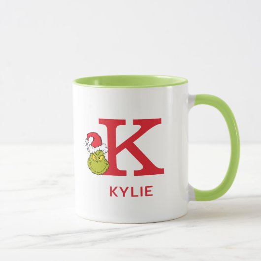 Wie Grinch Stole Weihnachten | Name und Monogramm  Tasse (Rechts)